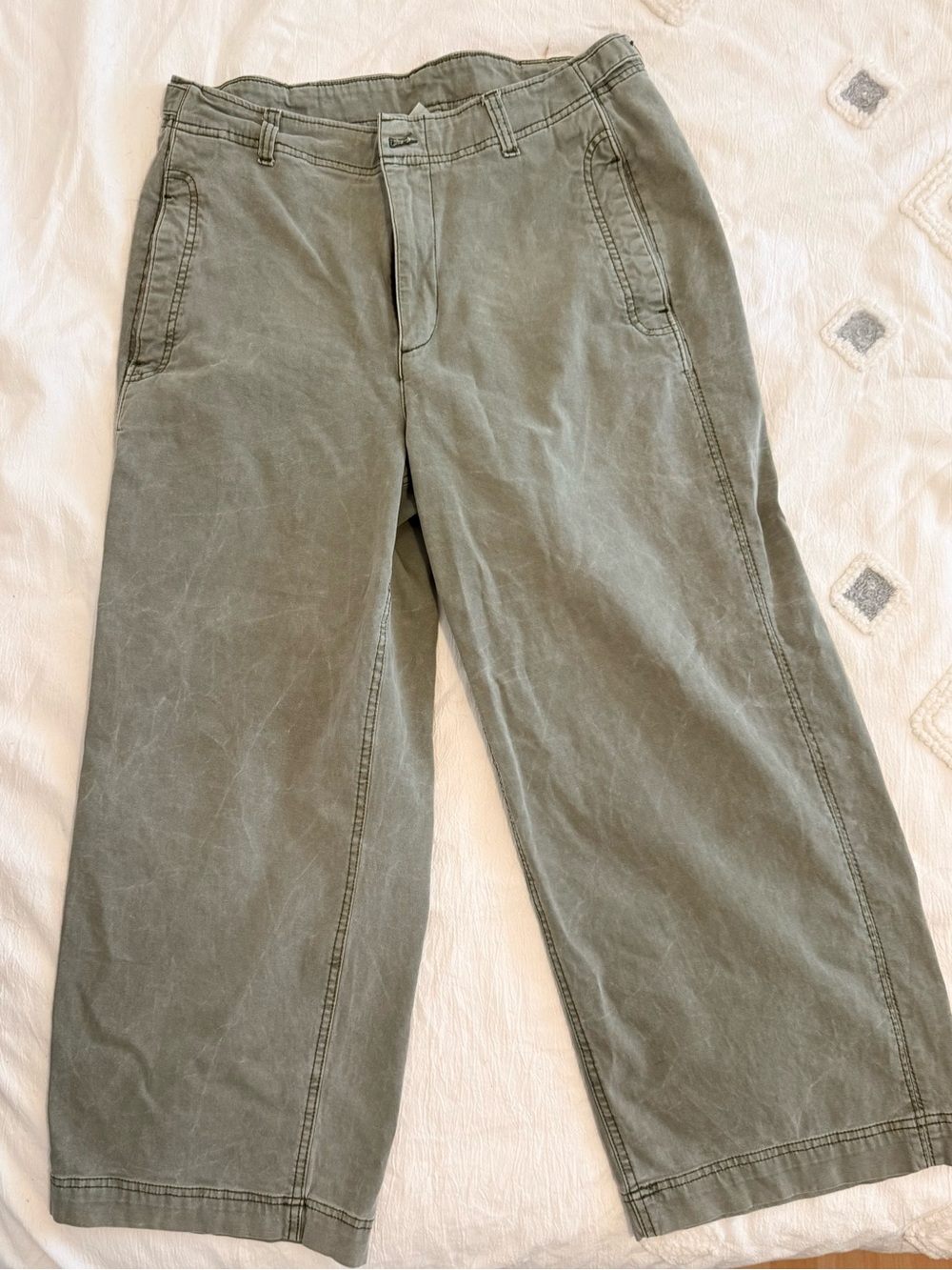 Old Navy Olive Utility Wide-Leg Pants